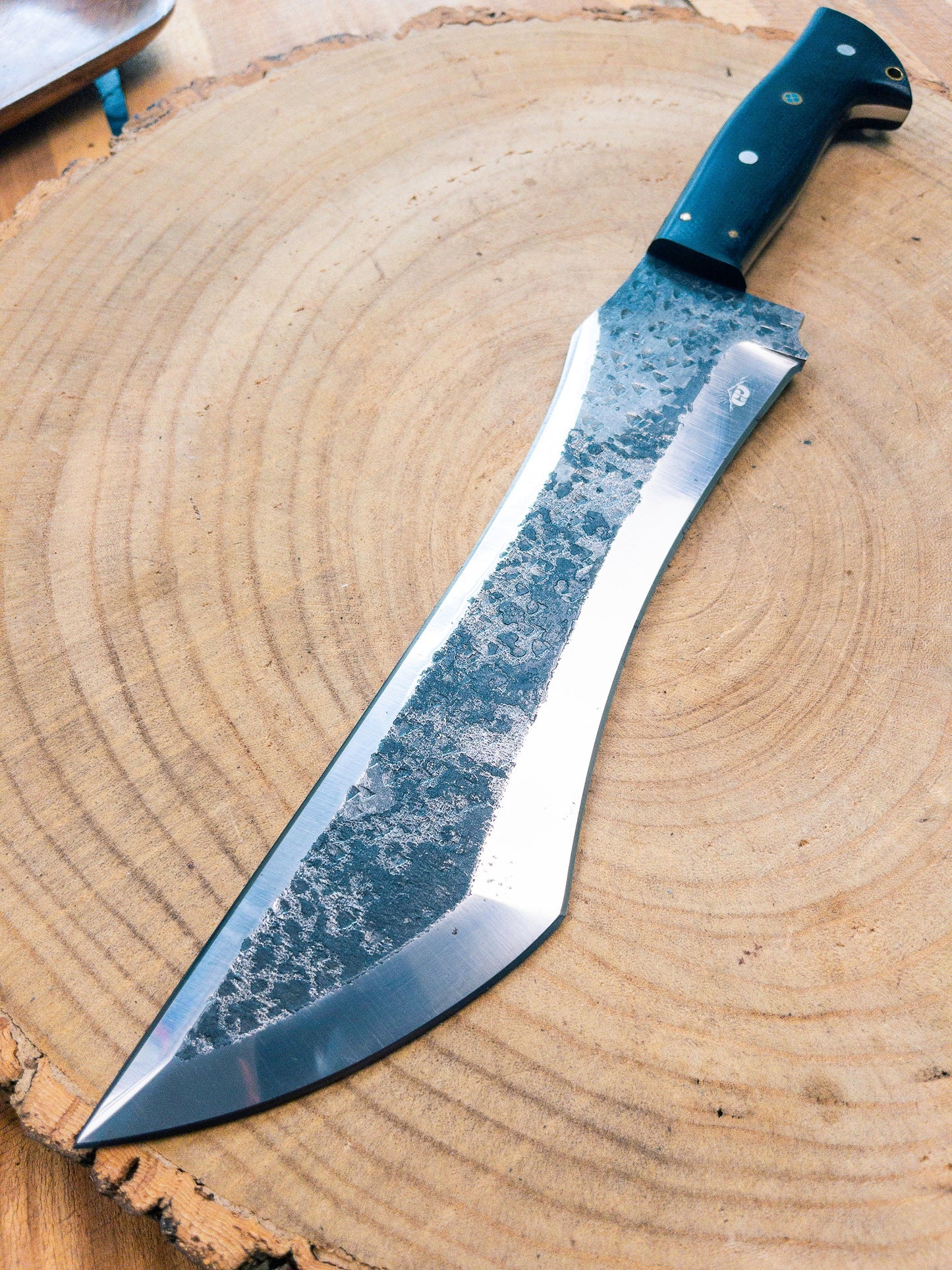 Hunting / Bowie / Machete Knife Double Edged in 1095 Steel, Micarta Handle