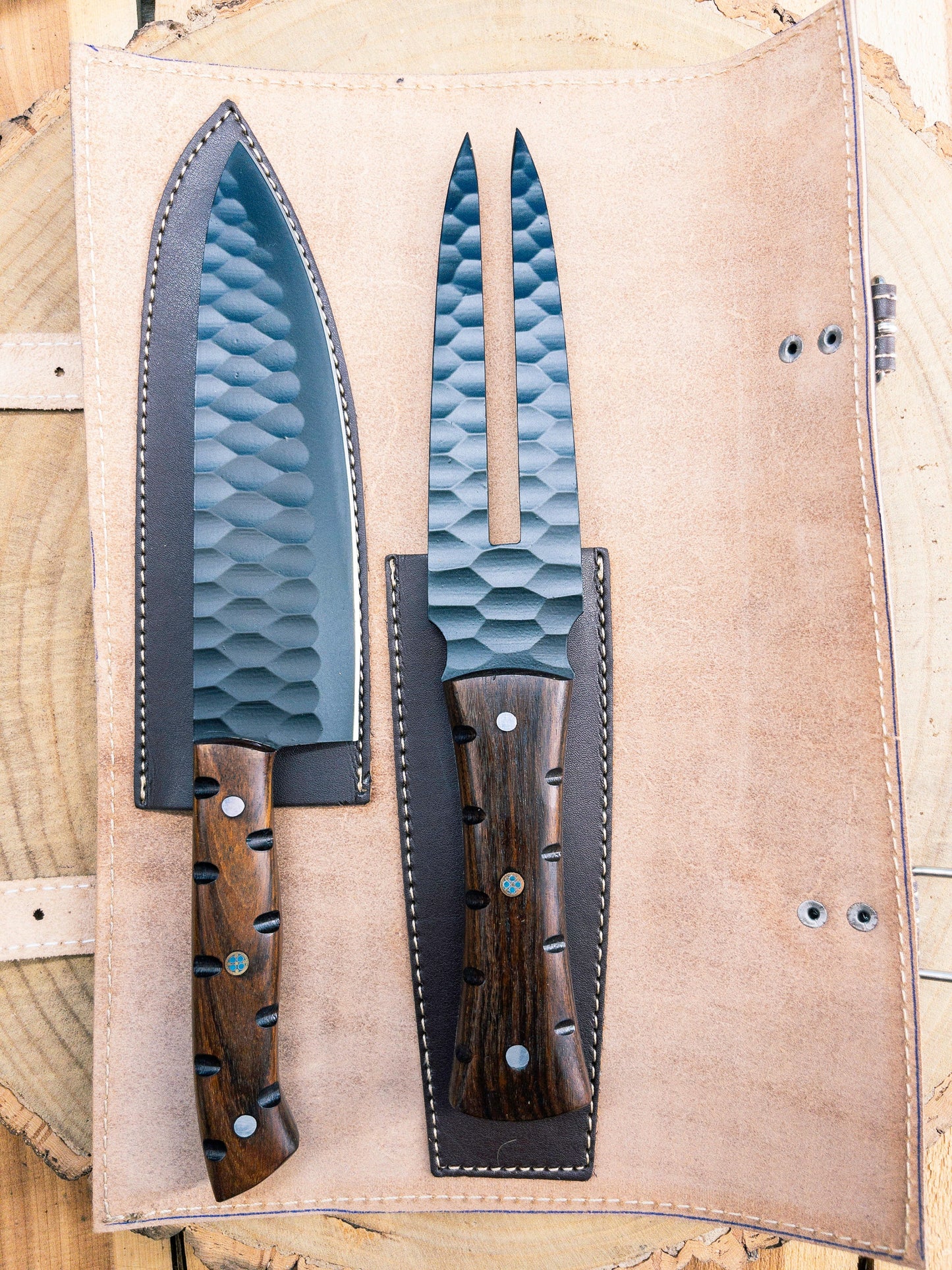 BBQ Chef Knife Companion Set 2pcs Meat Fork, Chef Knife