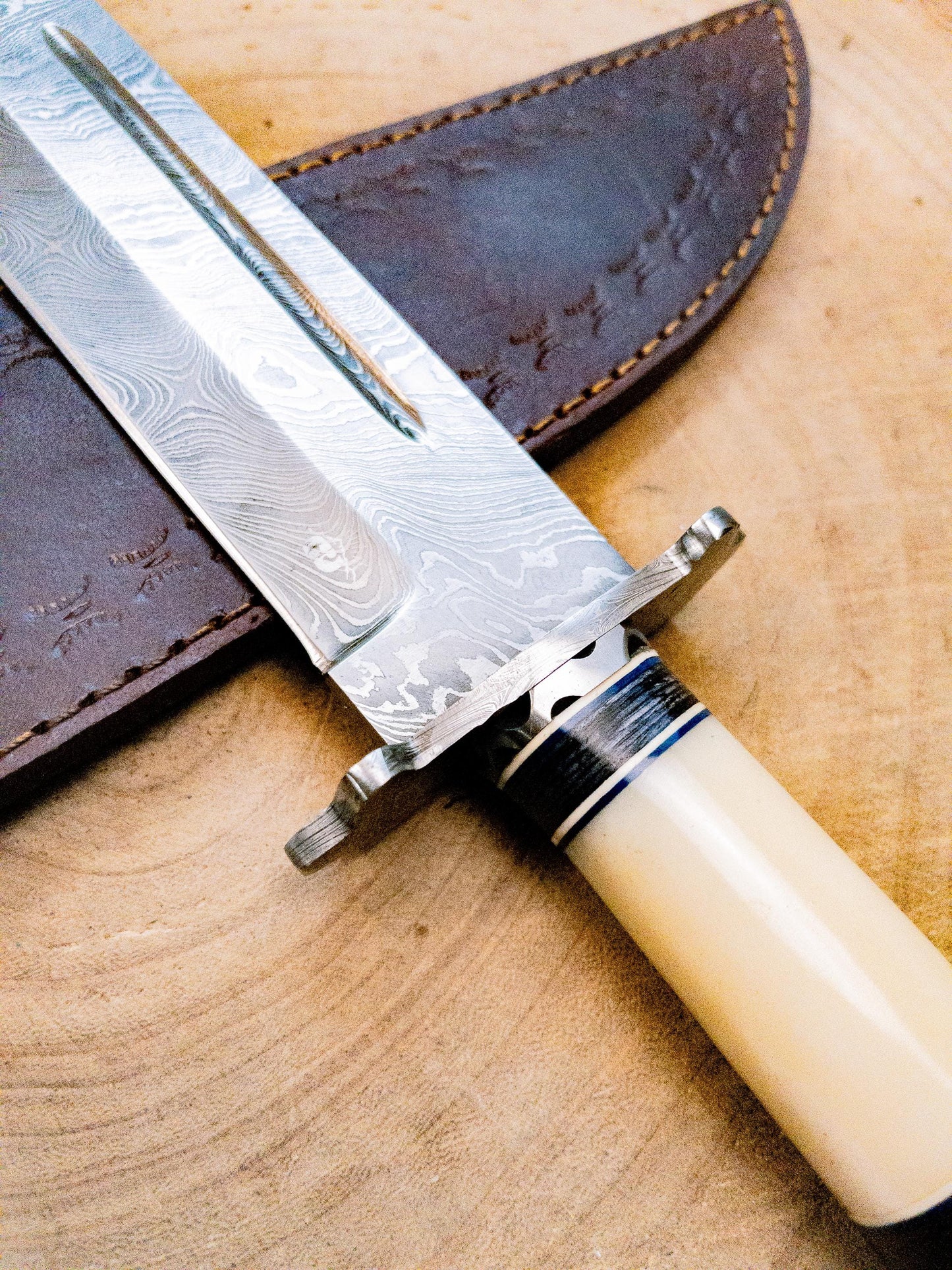 Damascus Bravo Bowie Knife