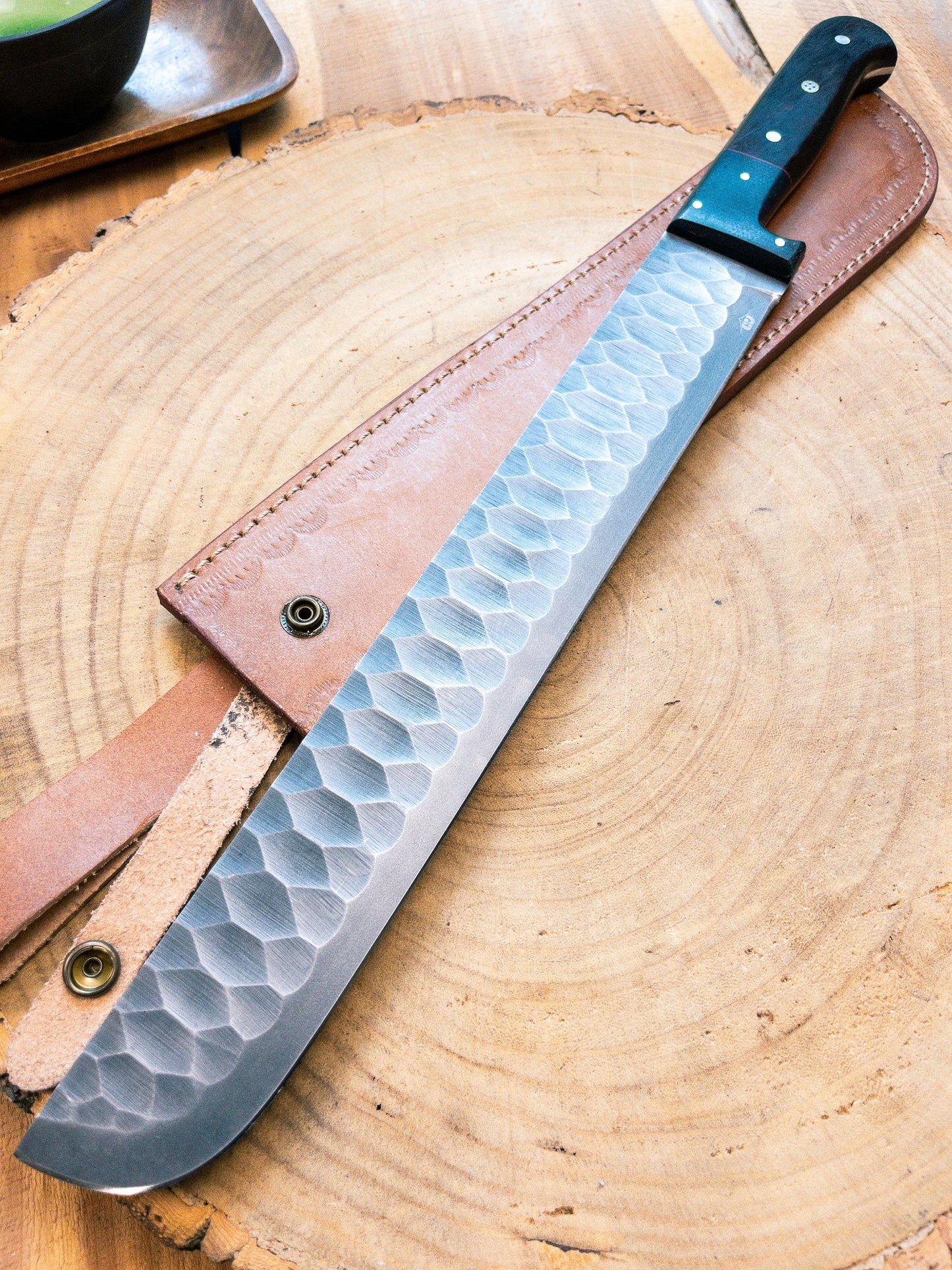 Brisket Slicer - 1095 HCS - Diamond Pattern Hand Finish Bladework - Rosewood Handle