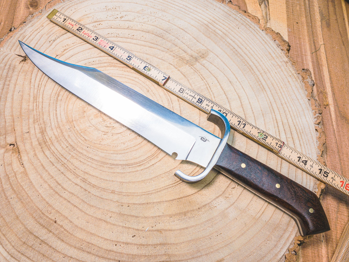 Bowie Knife "The Dueler" 1085 steel, Lightweight, Back-cut, Birdshead Handle