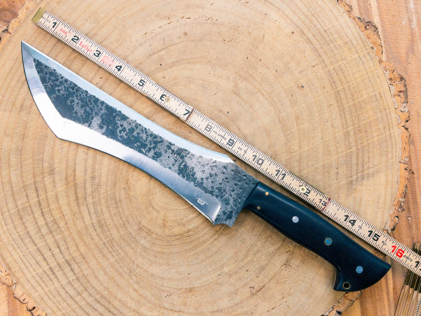Hunting / Bowie / Machete Knife Double Edged in 1095 Steel, Micarta Handle