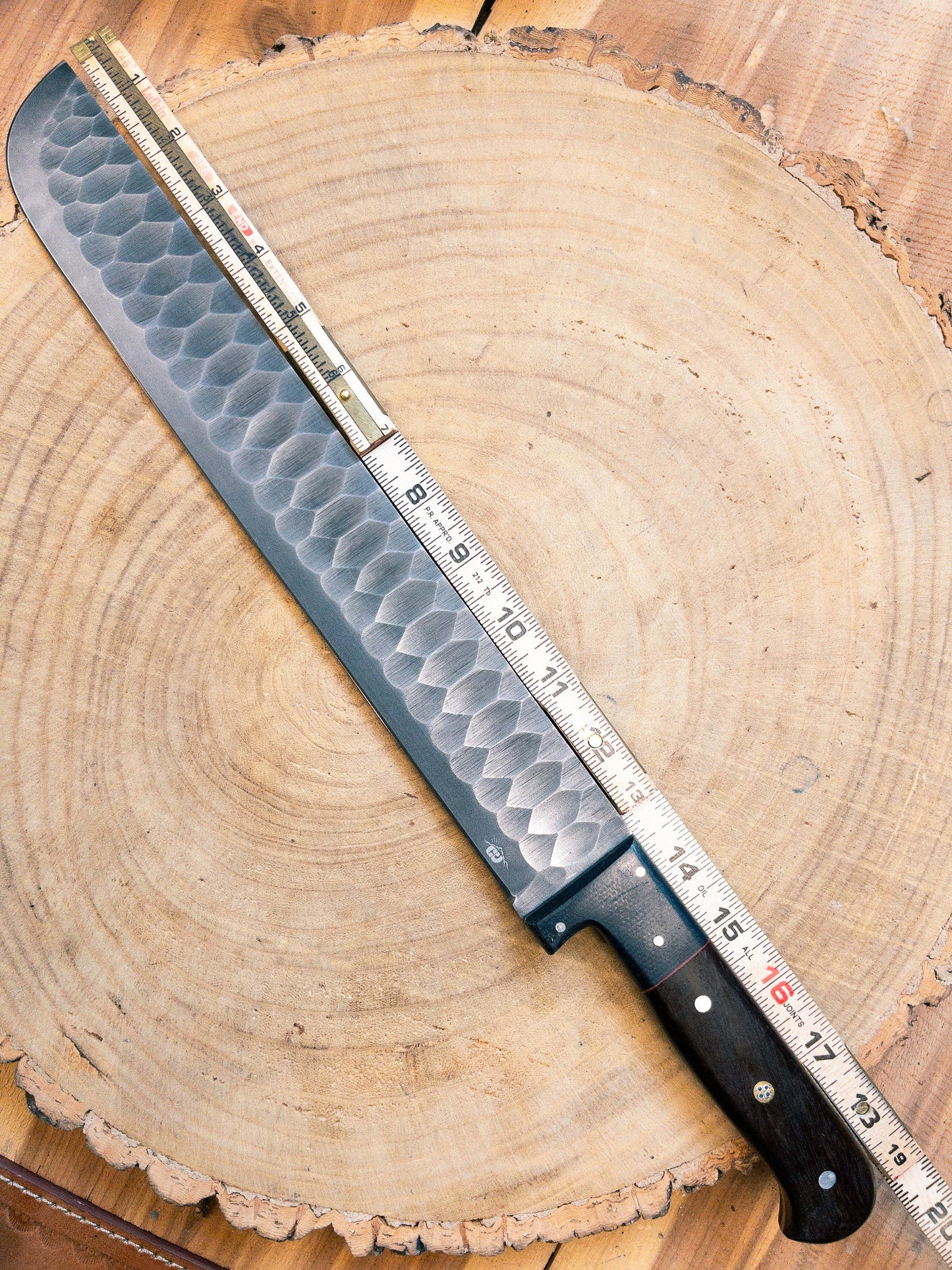 Brisket Slicer - 1095 HCS - Diamond Pattern Hand Finish Bladework - Rosewood Handle