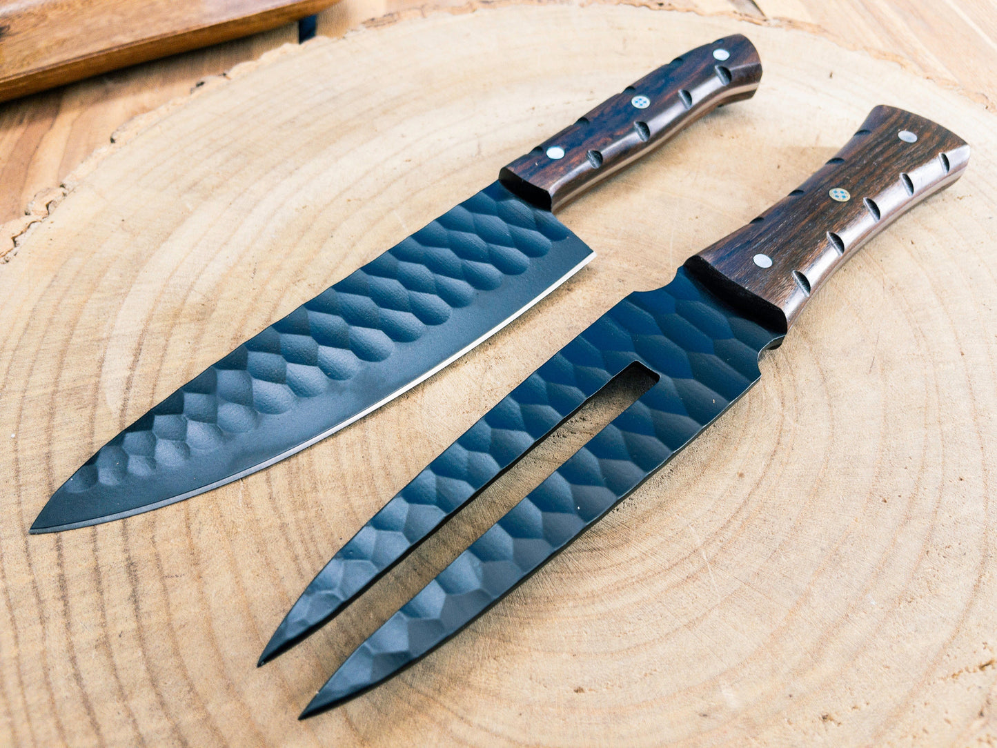 BBQ Chef Knife Companion Set 2pcs Meat Fork, Chef Knife