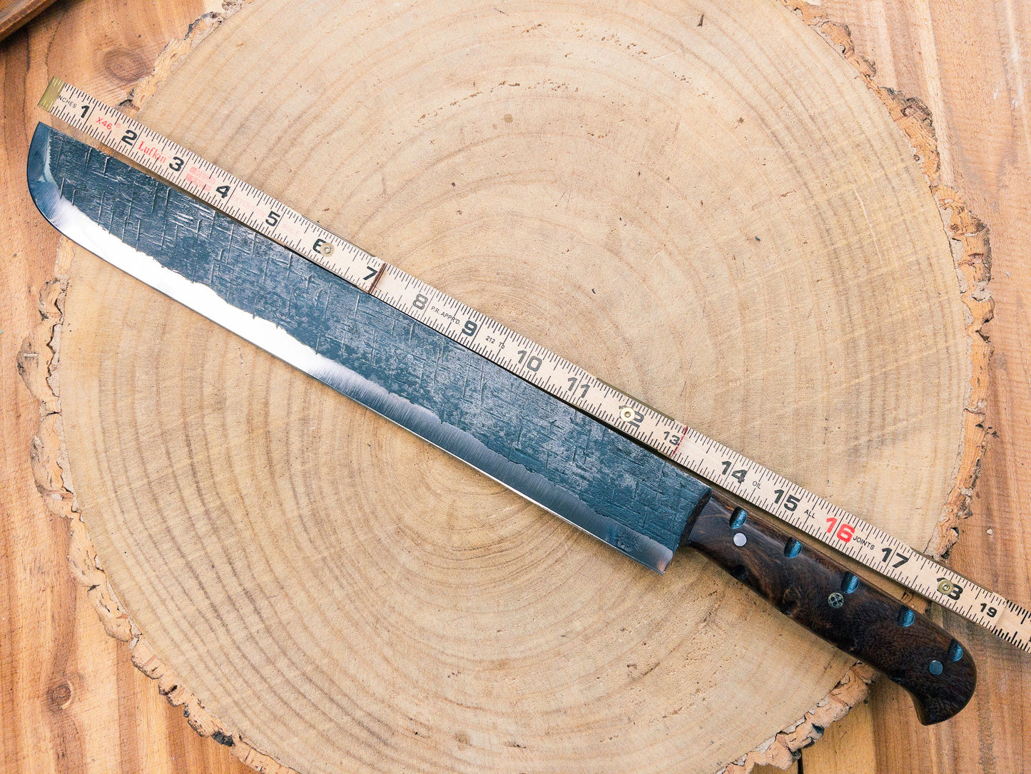 Brisket Slicer - 1095 Steel Rough Steel Finish - Rosewood Handle