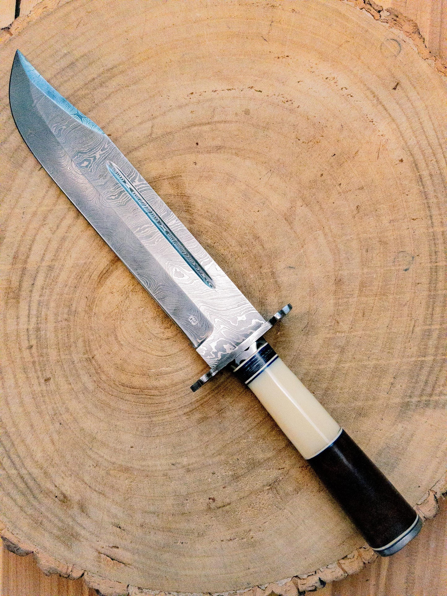 Damascus Bravo Bowie Knife