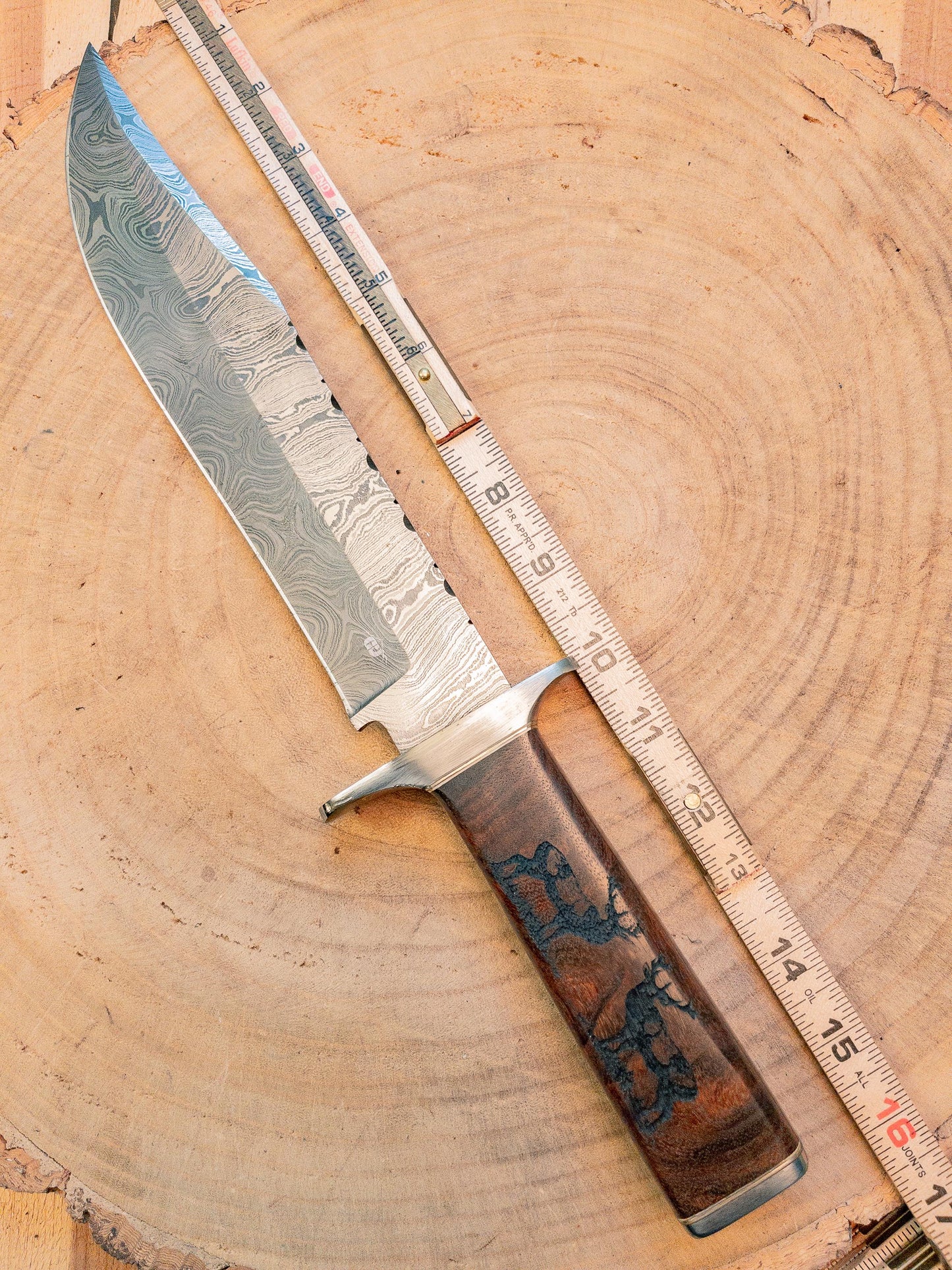 Damascus "Big Buck" Bowie Knife