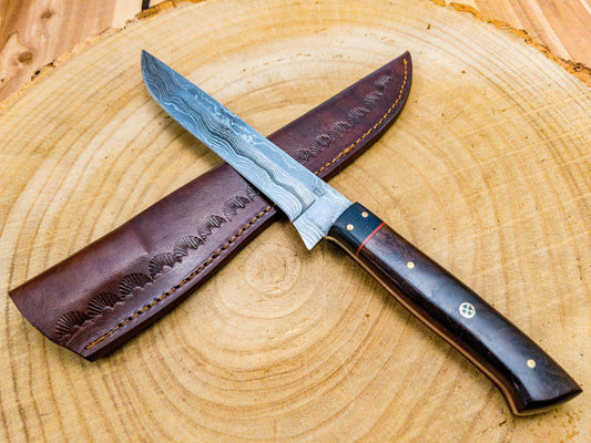 Filet Knife Chef Knife in Damascus Steel and Rosewood Handle