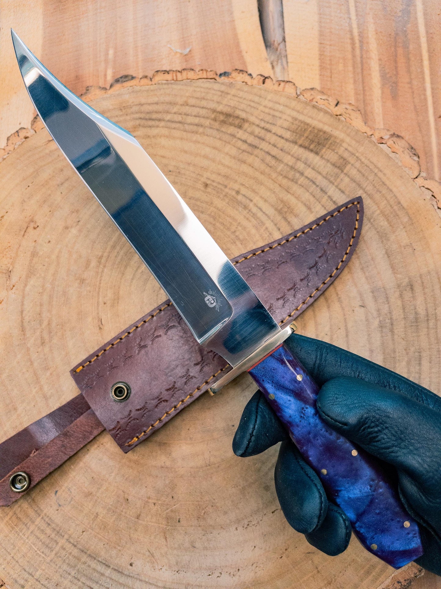 Bowie Knife "The Royal Purpose" 1085 steel, Lightweight, Back-cut, Coffin Handle