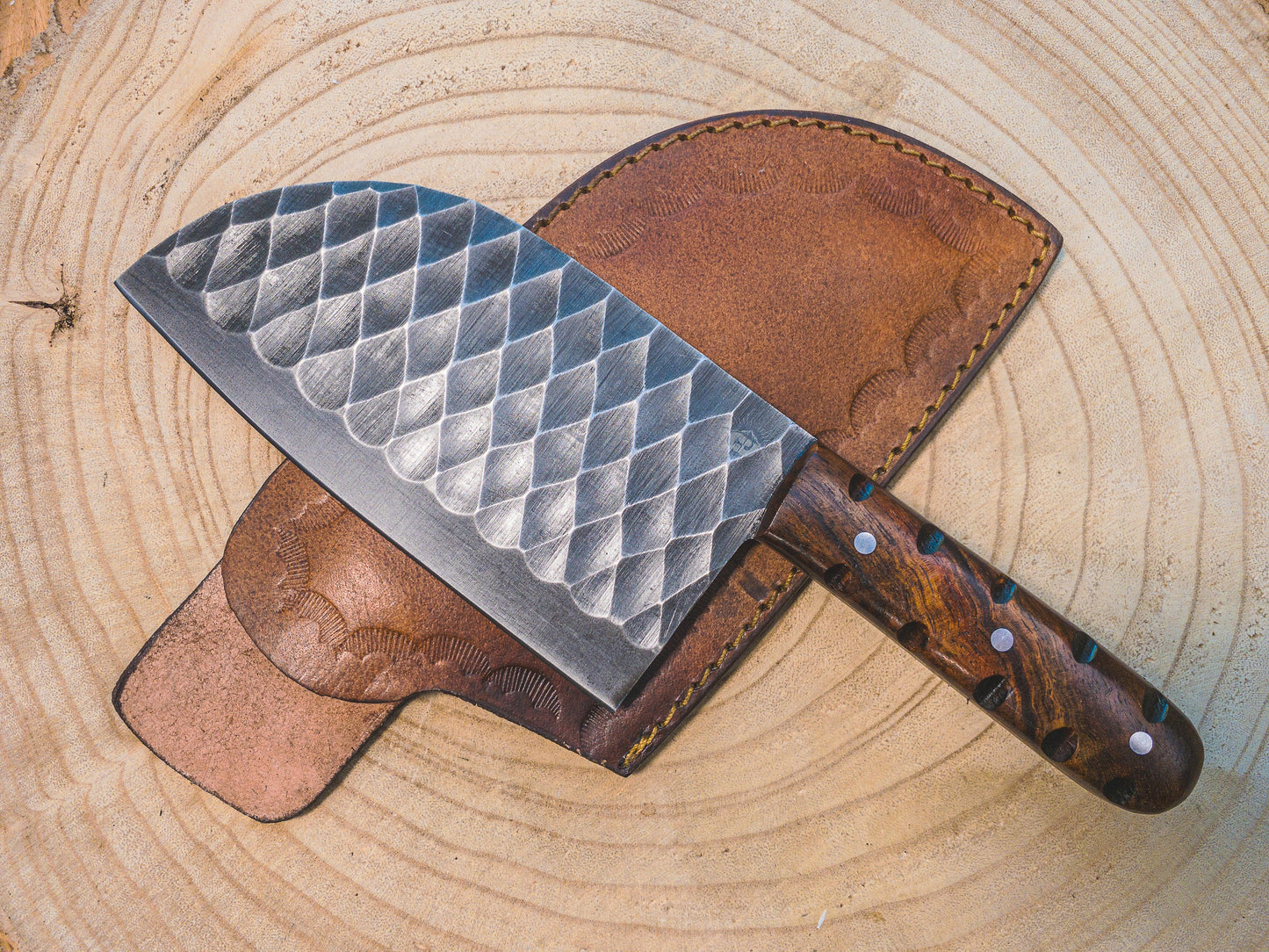 Hand Forged Meat Cleaver / Chef Chopper in Knife 1095 High Carbon Steel w/ Rosewood Handle