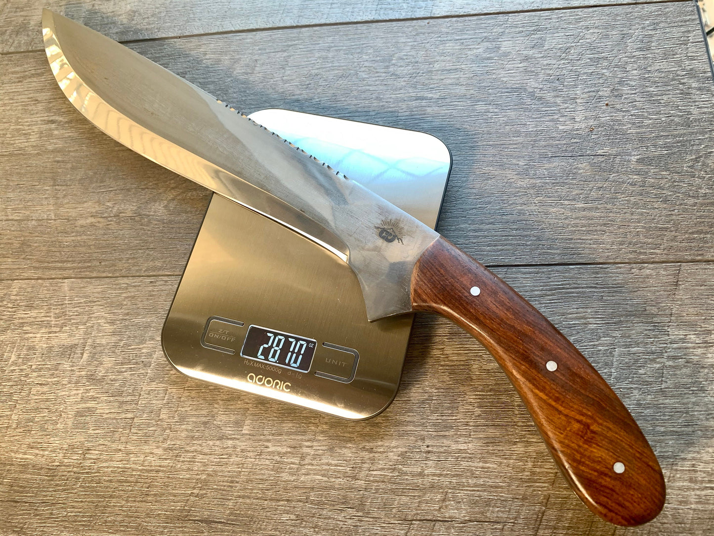 Hunting / Bowie Knife in 1085 Steel, Rosewood Handle