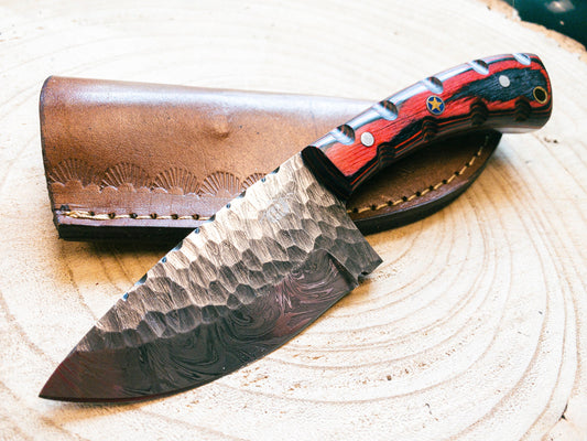 Damascus Hunting Knife / EDC Utility Knife Fixed Blade