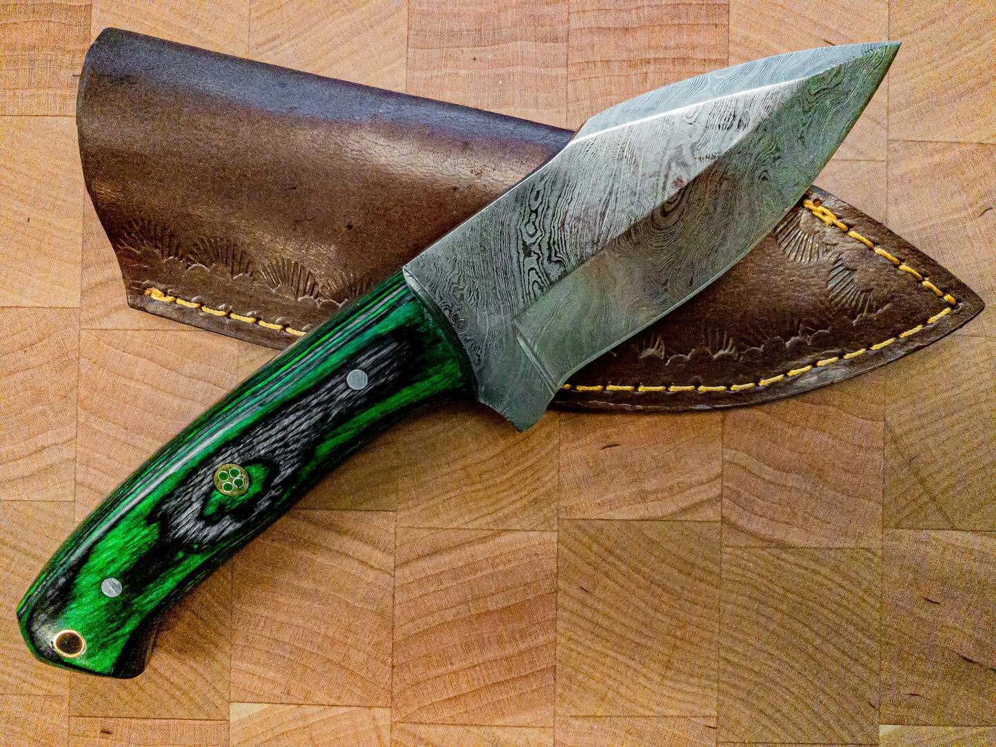 Damascus Hunting Knife / EDC Utility Knife Fixed Blade