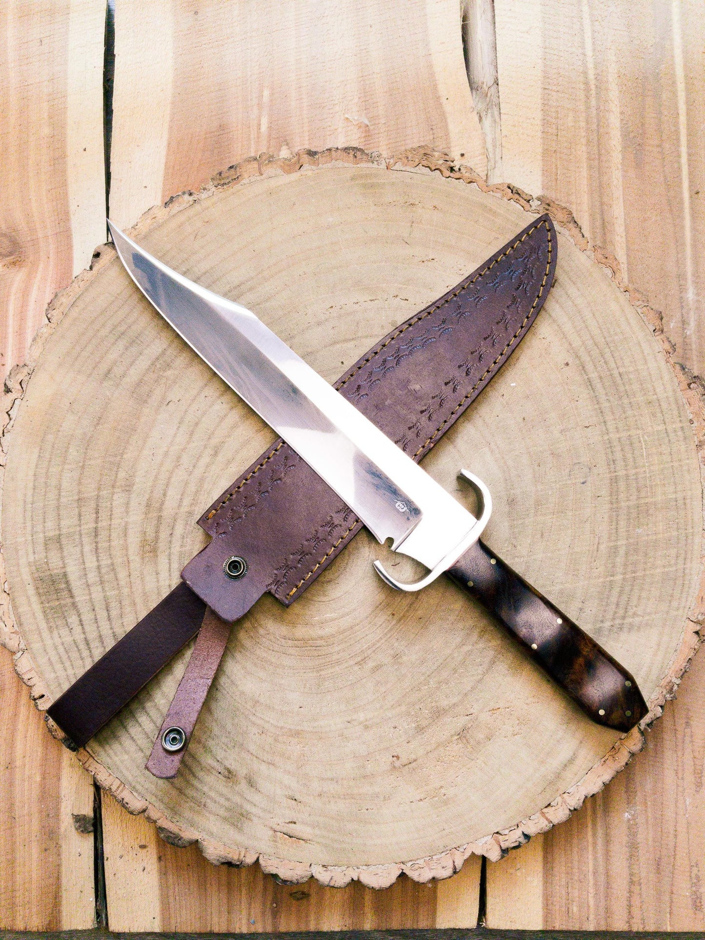 Bowie Knife "The Dueler" 1085 steel, Lightweight, Back-cut, Coffin Handle