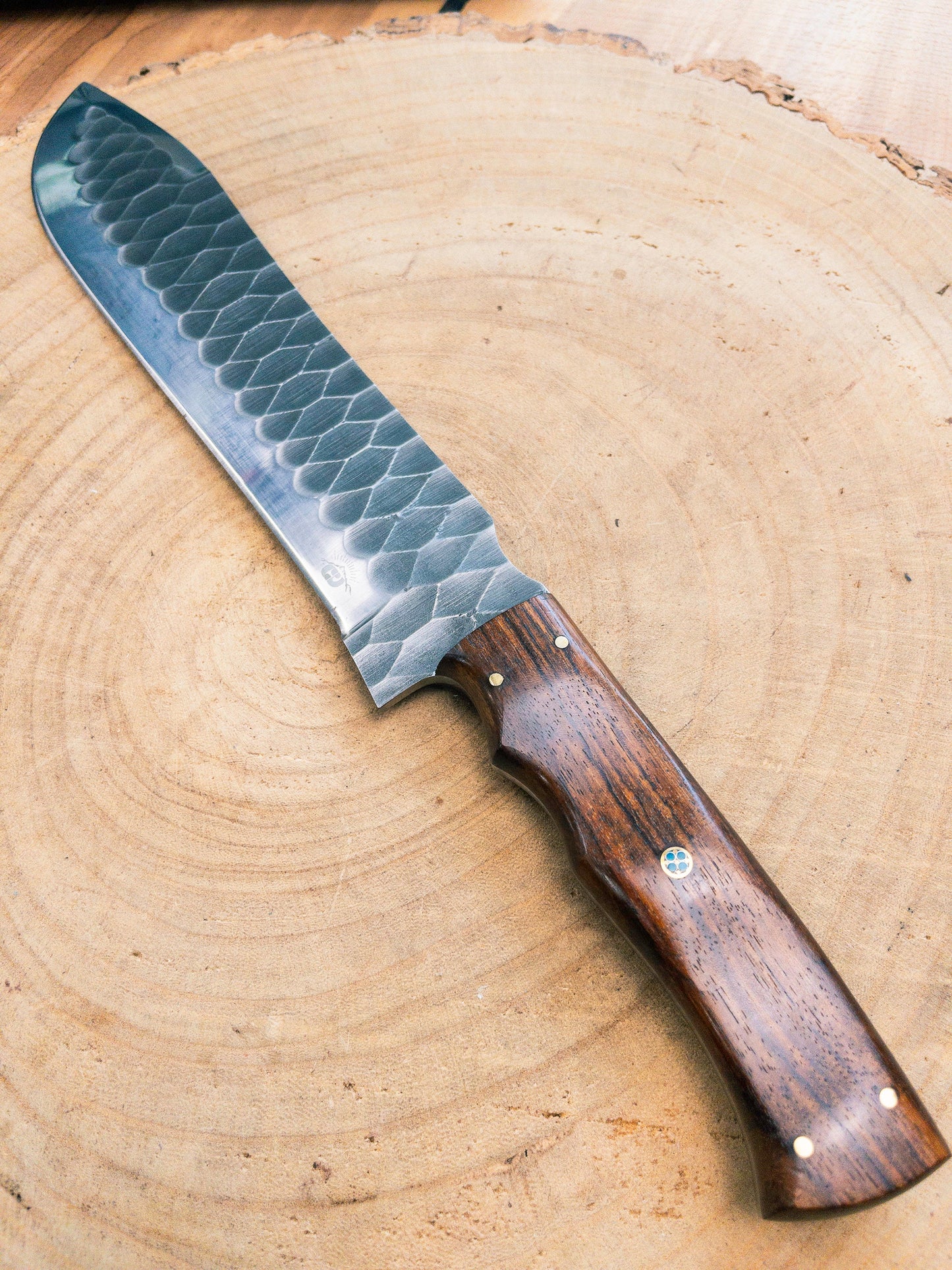 Hunting Bowie Knife in 1095 Steel, Rosewood Handle 16"