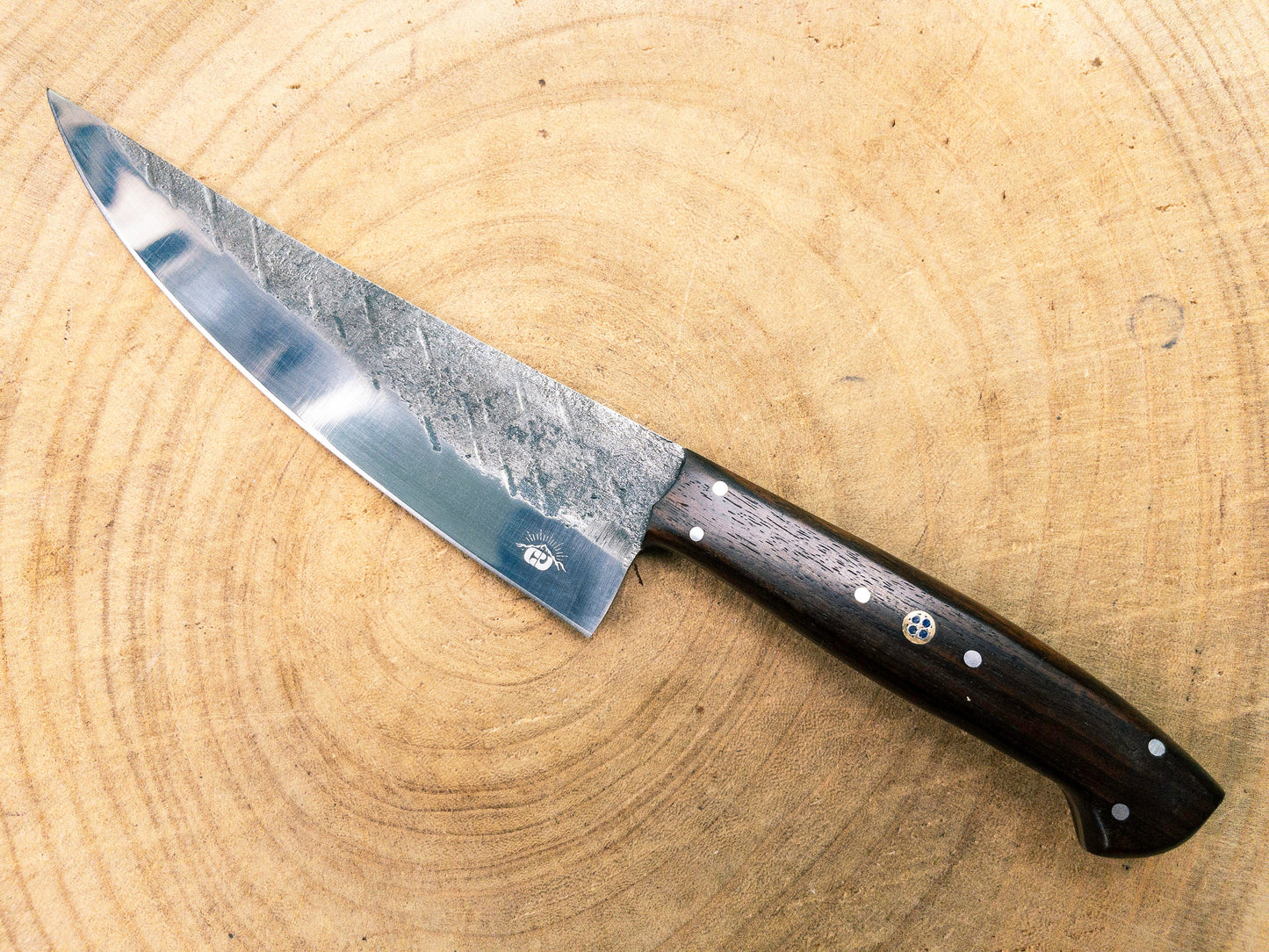 Chef Knife, Hand Forged Precision Honesuki Chef Knife, 1095 Steel, Full Tang, Rosewood Handle