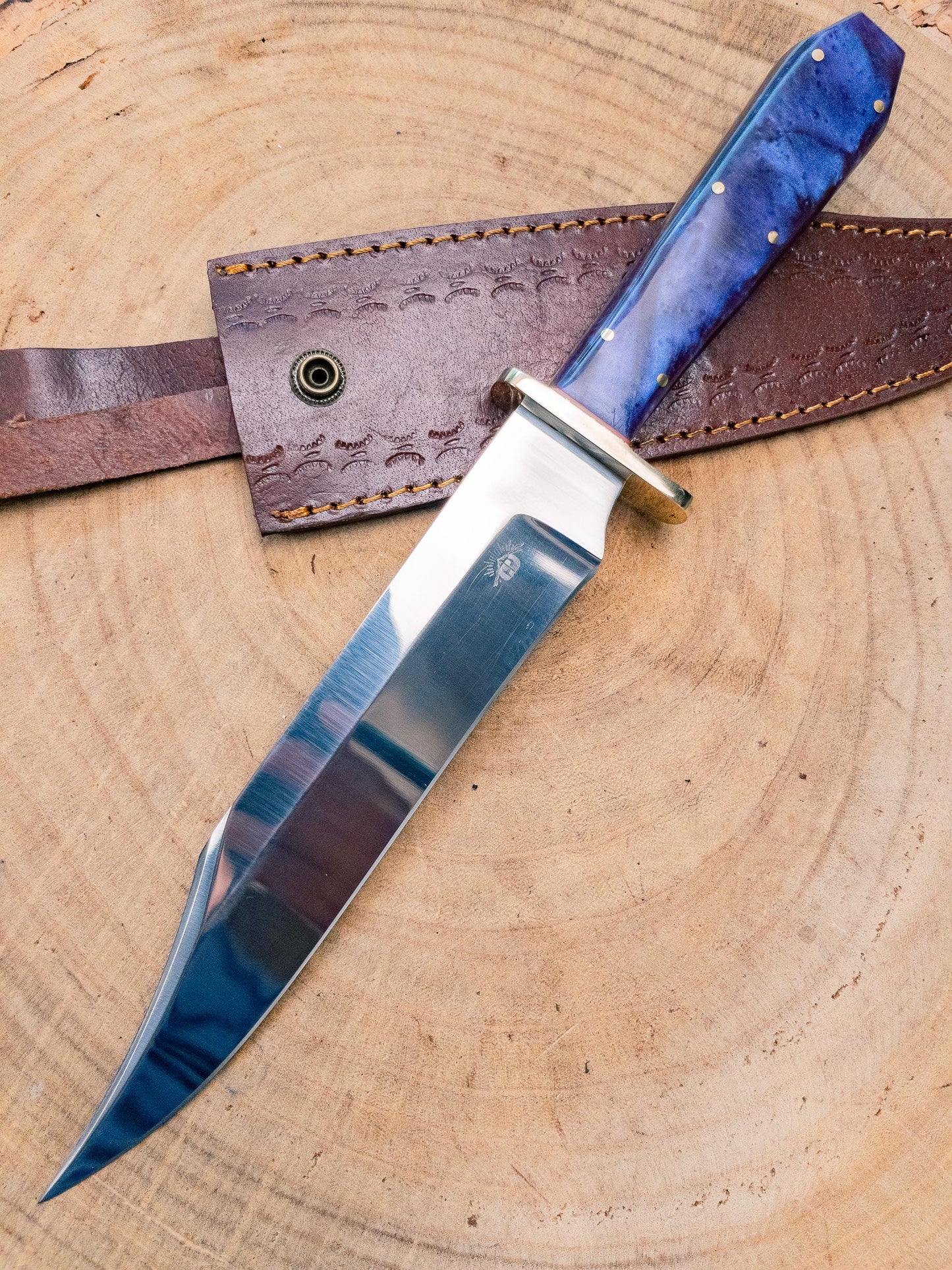 Bowie Knife "The Royal Purpose" 1085 steel, Lightweight, Back-cut, Coffin Handle