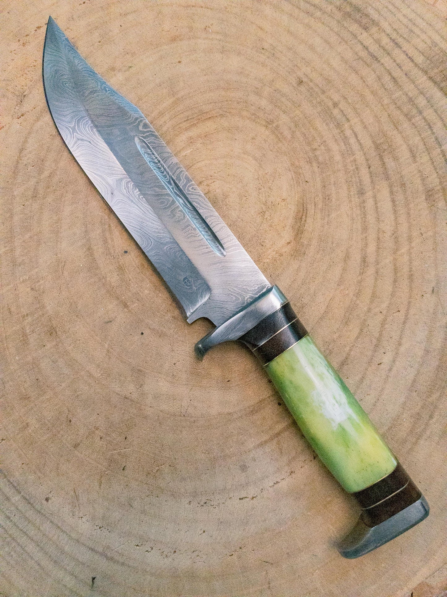 Bowie "Spring Hopper" Knife Blade Damascus Steel