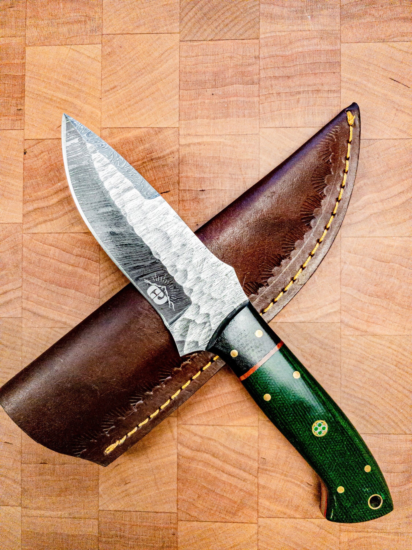 Damascus Hunting Knife / EDC Utility Knife Fixed Blade