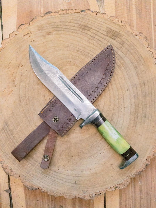 Bowie "Spring Hopper" Knife Blade Damascus Steel