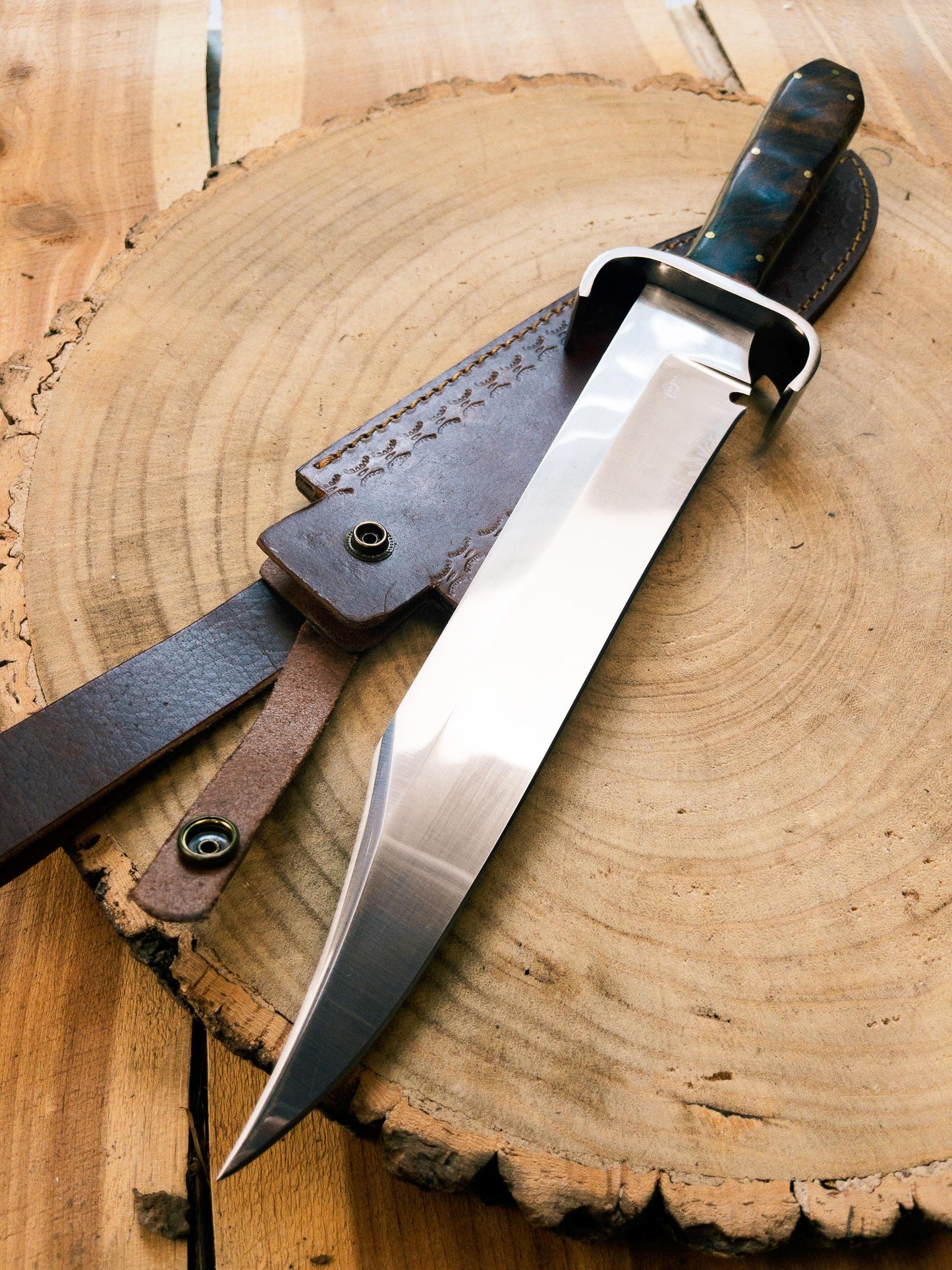 Bowie Knife "The Dueler" 1085 steel, Lightweight, Back-cut, Coffin Handle