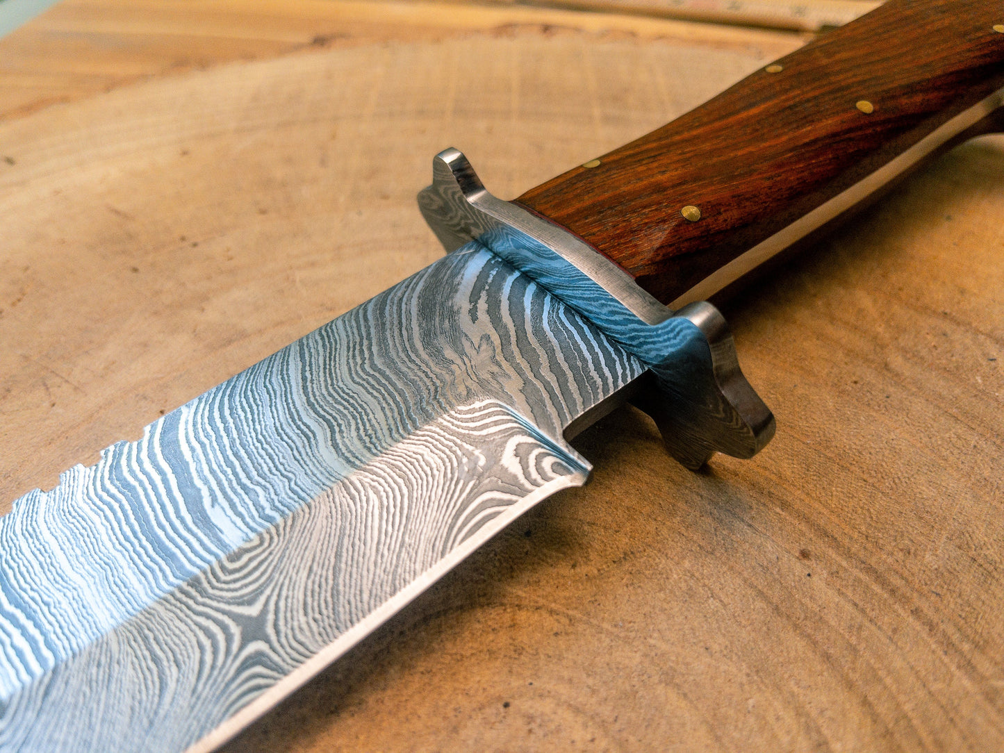 Bowie Hunting Knife Sheffield Style 9" Blade Damascus Steel