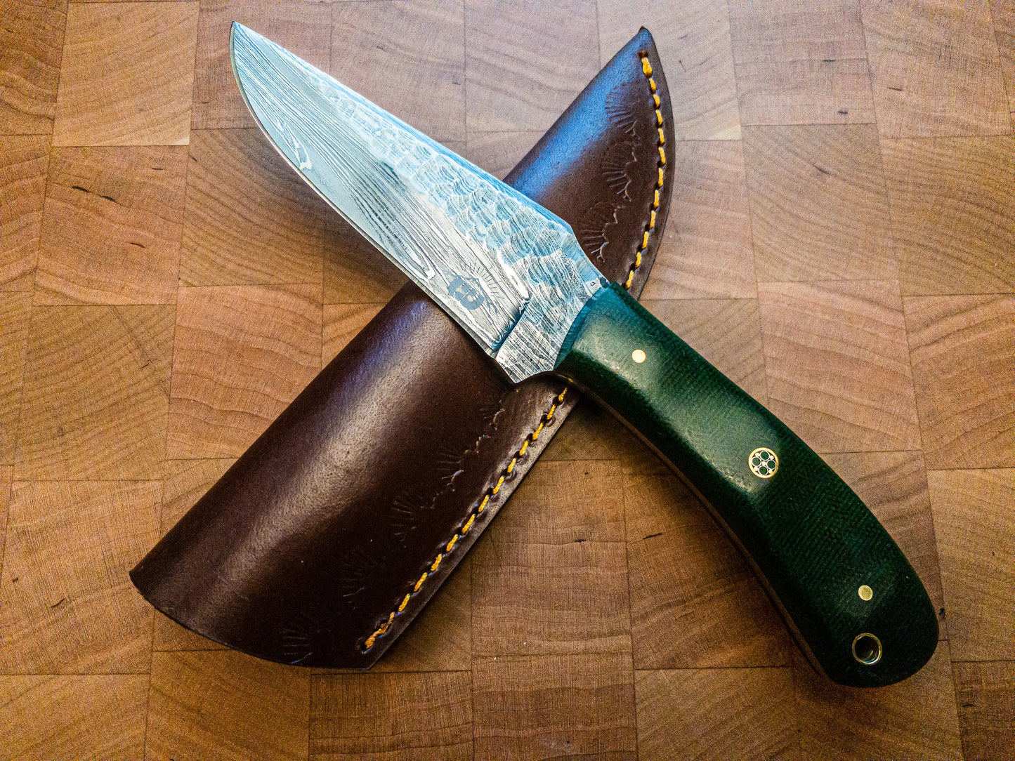 Damascus Hunting Knife / EDC Utility Knife Fixed Blade