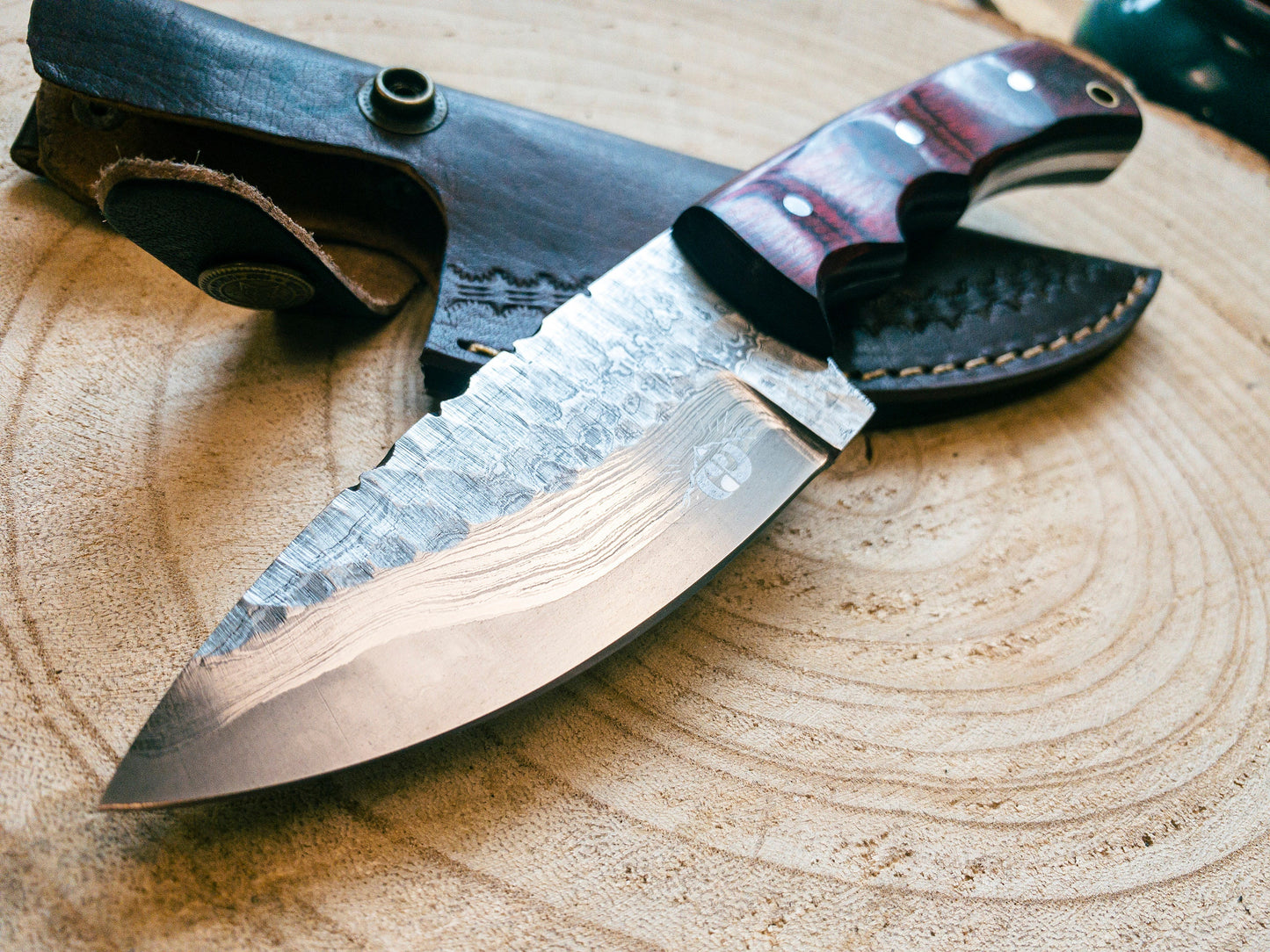 Damascus Hunting Knife / EDC Utility Knife Fixed Blade