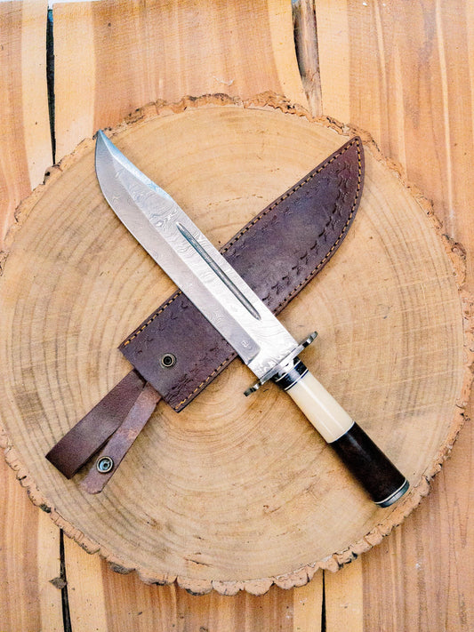 Damascus Bravo Bowie Knife