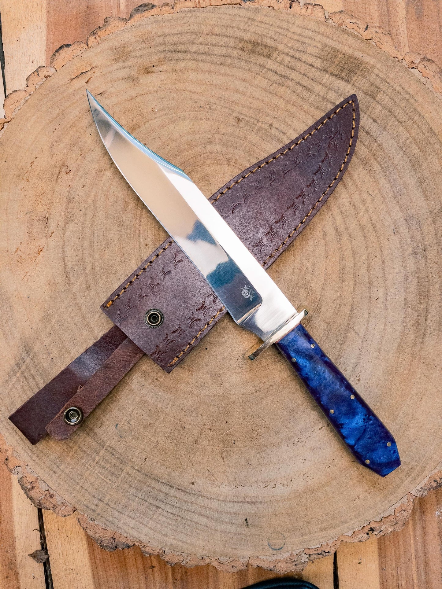 Bowie Knife "The Royal Purpose" 1085 steel, Lightweight, Back-cut, Coffin Handle