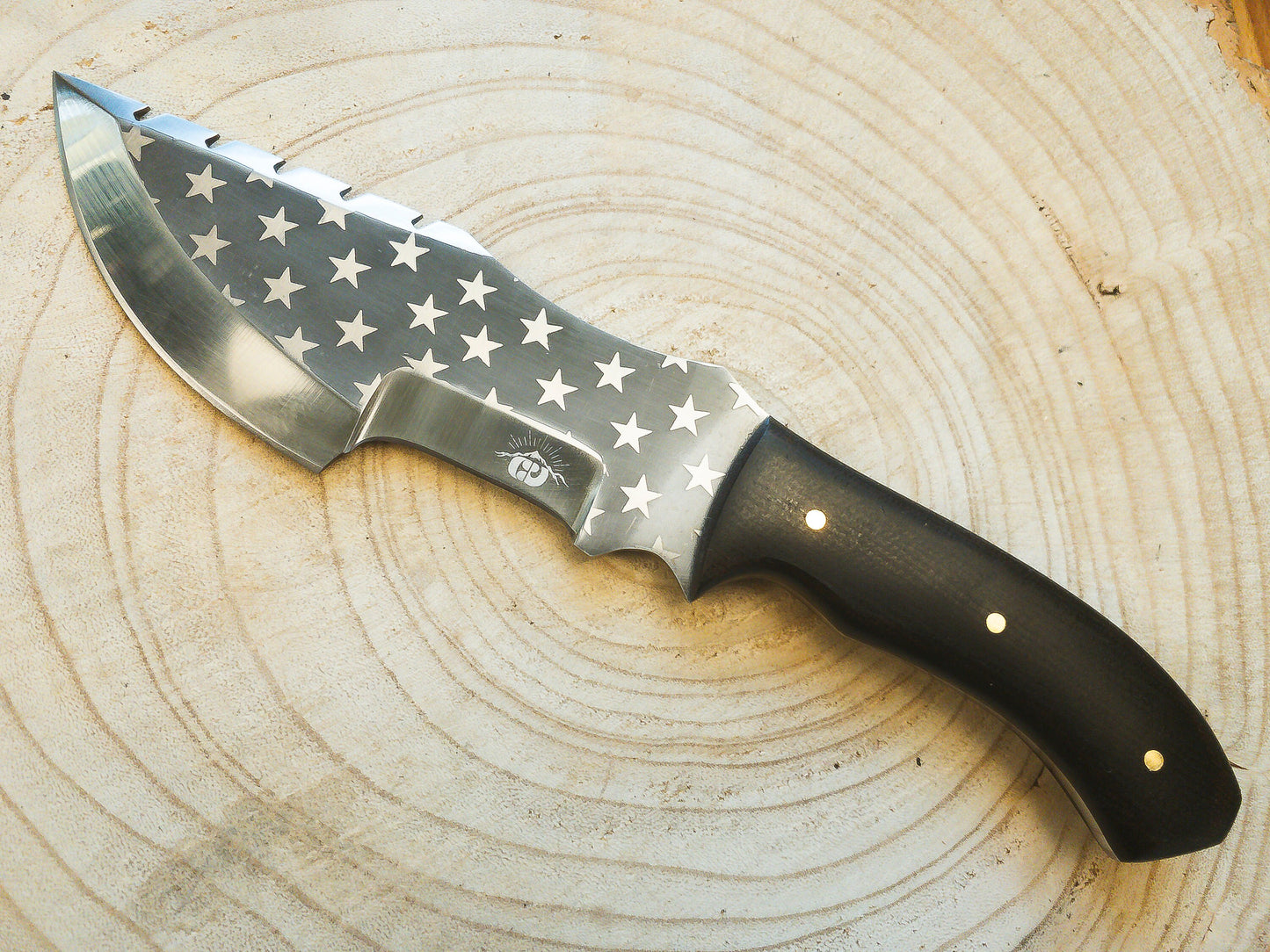 Hunting Tracker Knife - Freedom Stars - 1095 Steel / Hunting Knife Side Draw