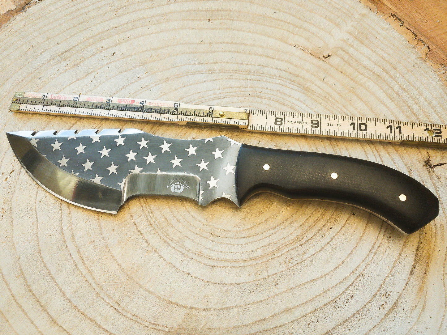 Hunting Tracker Knife - Freedom Stars - 1095 Steel / Hunting Knife Side Draw