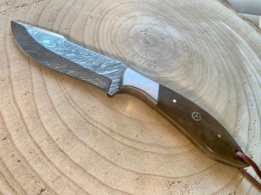 Damascus Fire Hunting Knife Fixed Blade
