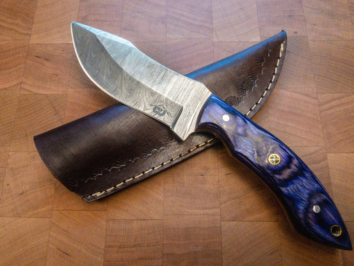 Damascus Hunting Knife / EDC Utility Knife Fixed Blade — Crashpad